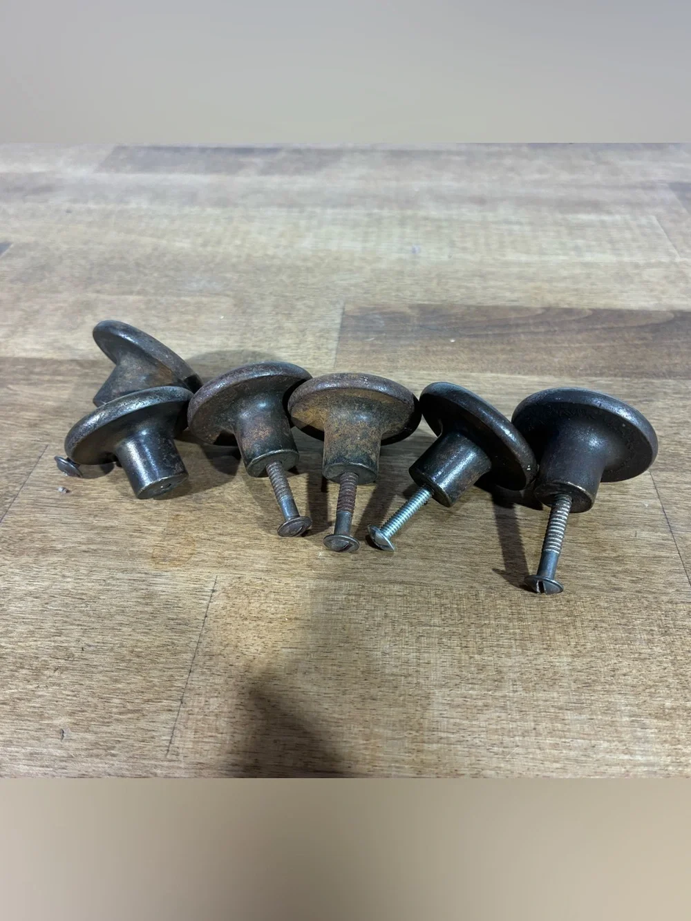 Antique Rustic Metal Bullseye Dresser Knobs 1